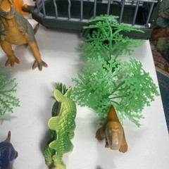 Dinasour Toy Lot Mixed Sets Trees 18 Pieces Everything You See Here!! See Desc.