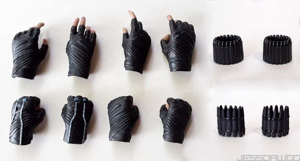 1/6 Hands wrist Gauntlets Black Widow MMS178 & MMS124 Hot Toys Iron Man 2