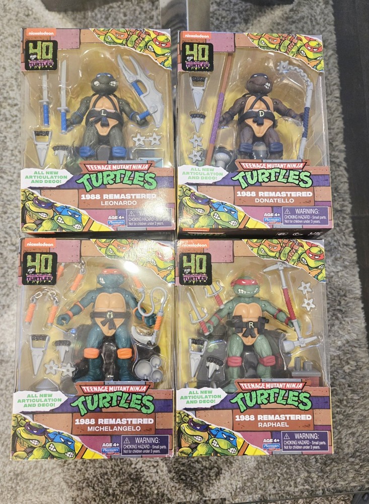 Teenage Mutant Ninja Turtles 1988 Remastered 40th Anniversary Figure Set (4) NEW