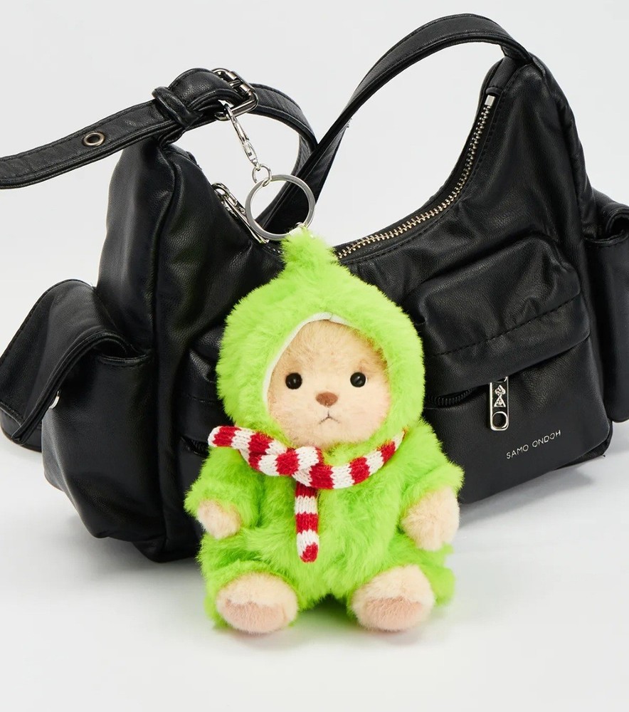*Limited Edition*Handmade 5.9inch Green Monster Grinch Teddy Bear Keychain