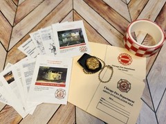 1/6 SCALE Dollhouse MINI Chicago FIRE Arson Badge, Folders, Caution Tape, Docs
