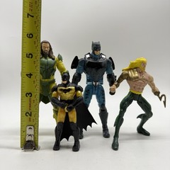 DC Comics Batman & Aquaman Action Figures Lot Of 4 Mixed Bundle Toys