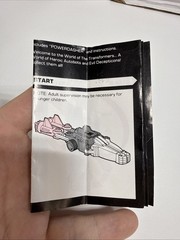 Transformers Original G1 1985 Powerdash Jet Sky Dasher Instructions Book Manual