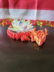 Red Orange 3D Printed Articulated Dragon Fidget Toy Flexible Full Articulated