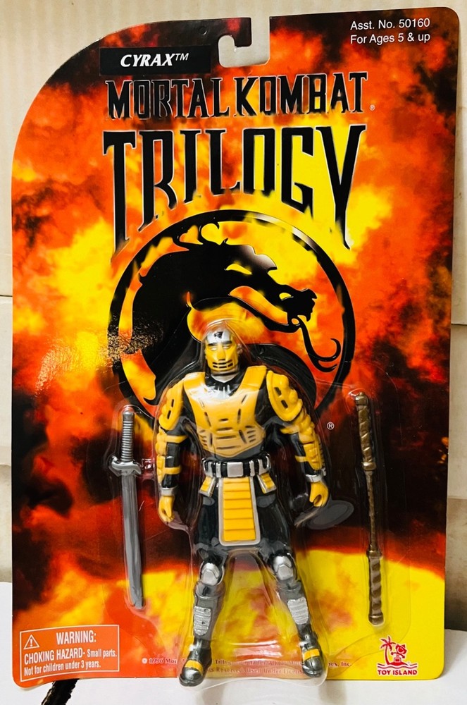 Toy Island 1994 Mortal Kombat Trilogy Cyrax original MOC sealed nice