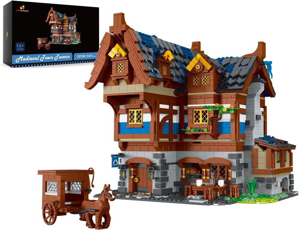 JMBricklayer Medieval 30108 House Building Sets for Adults – Creative Tavern…