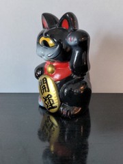 Realhead Real x Head Fortune Black Cat Soft Vinyl Sofubi Japan Maneki Neko Lucky
