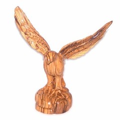 Holy Land Market Eagle with Wings open – Olive wood (21 cm or 8.5 Inches high)