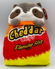Cheddar Chips Flaming Hot Parody Pals Chip Bag Racoon Plush Toy 10.5″ Fiesta NWT