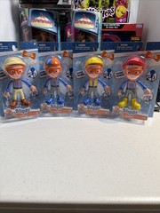 NEW Blippi Bendable Figures Complete Set of 4 Fireman Construction Explorer Toy