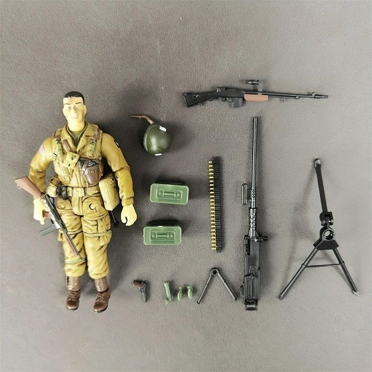 1/18 WWII US Military Soldier Action Figure, Articulated Collectible Model Toy