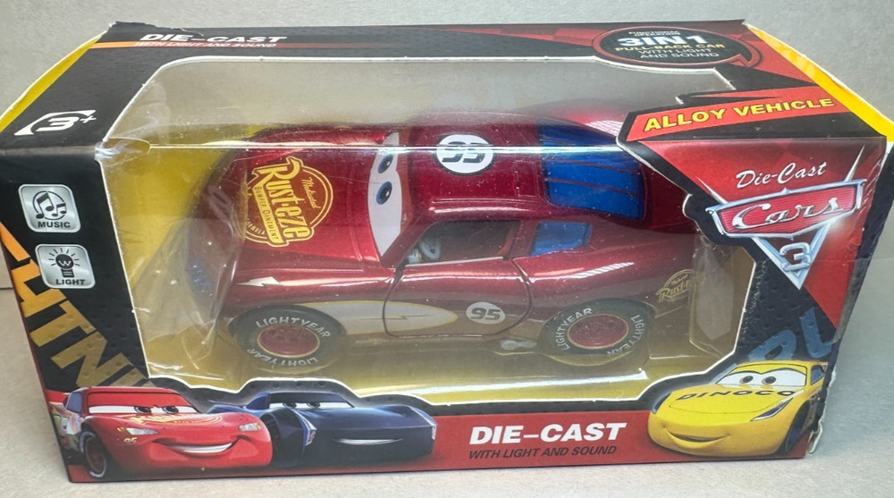 Disney Pixar Cars RS Lightning McQueen Diecast 5 Inches Lights Sounds Doors Open