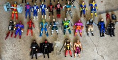 Vintage Batman Superman Joker XMen wolverine +The Shadow figures