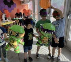 NEW! 4 Pcs NINJA TURTLE Collection Birthday Party Favors TMNT inflatable toy 24”