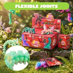 12 Pcs 3D Printed Dragon Blind Box Series, Mystery Box Party Favors 5.9″ Dragons