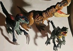 (3) Jurassic World LOT Scorpios Rex Camp Cretaceous T Rex Battle & Slashin Dino