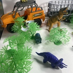 Dinasour Toy Lot Mixed Sets Trees 18 Pieces Everything You See Here!! See Desc.