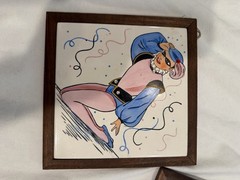 Vintage 1950s MCM Harlequin Ballet Dancer Art Tiles Lewis’s