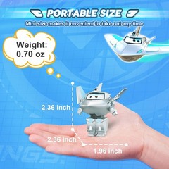 2” 5cm Transform-a-Bots Traver Robot Action Figures Transforming Plane to Ro…