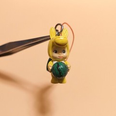 KEWPIE Baby as Yellow Rody WATERMELON KEYCHAIN 1″ Mini Figure Toy Collectible