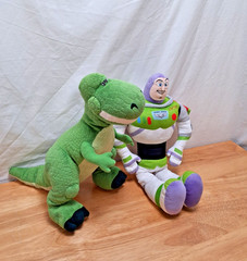 Disney Park/Kohls Cares Toy Story Plush Lot Buzz Lightyear & Rex Dinosaur Doll