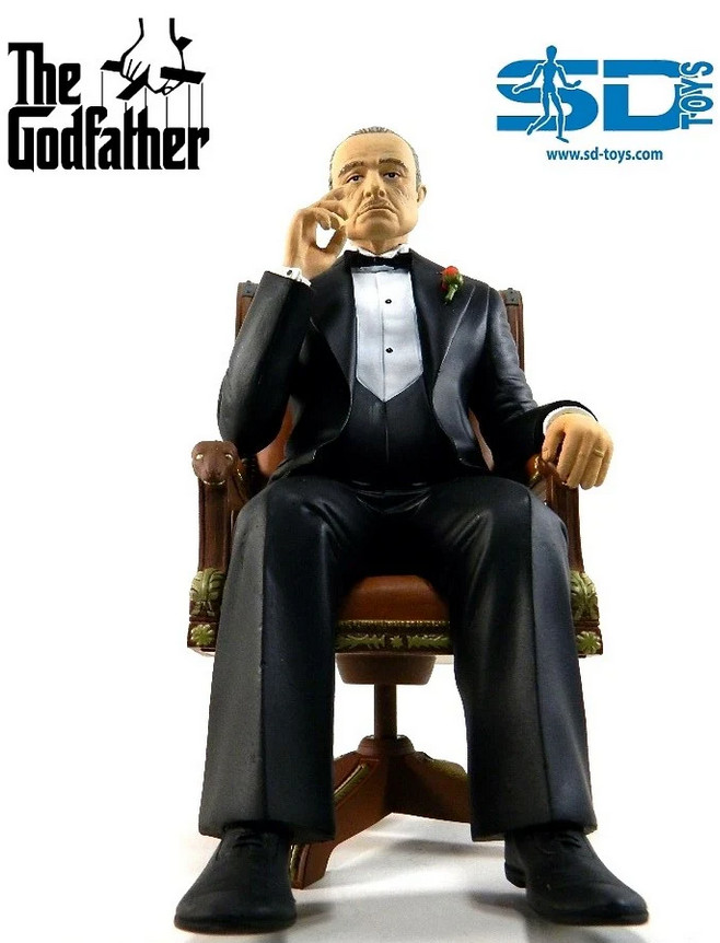 Movie Icons THE GODFATHER Don Vito Corleone PVC statue~Marlon Brando~NIB