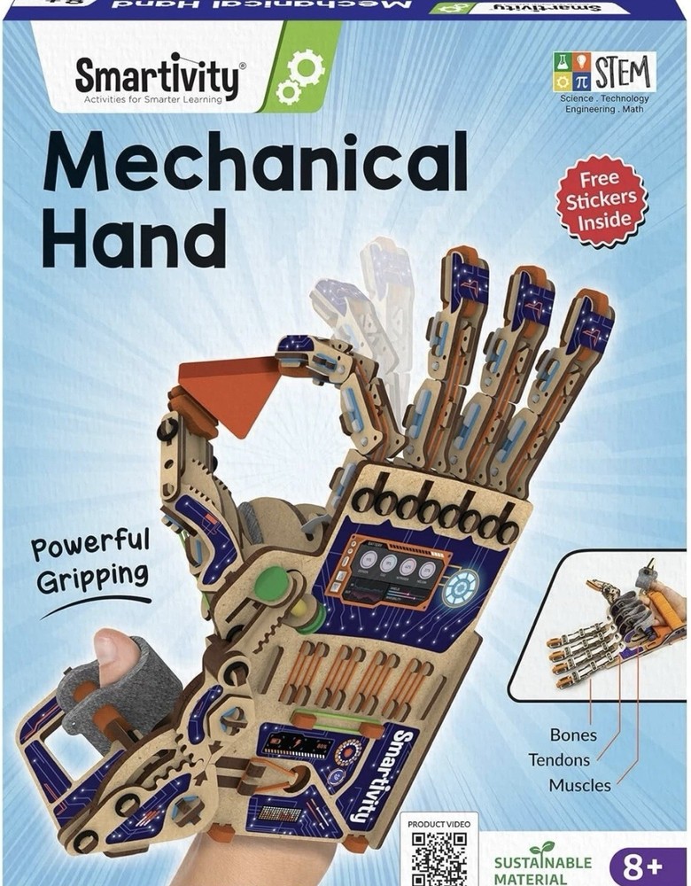 DIY Mechanical Hand STEM Robotics Toy Kit for Kids 8+ Science Engineering Gift