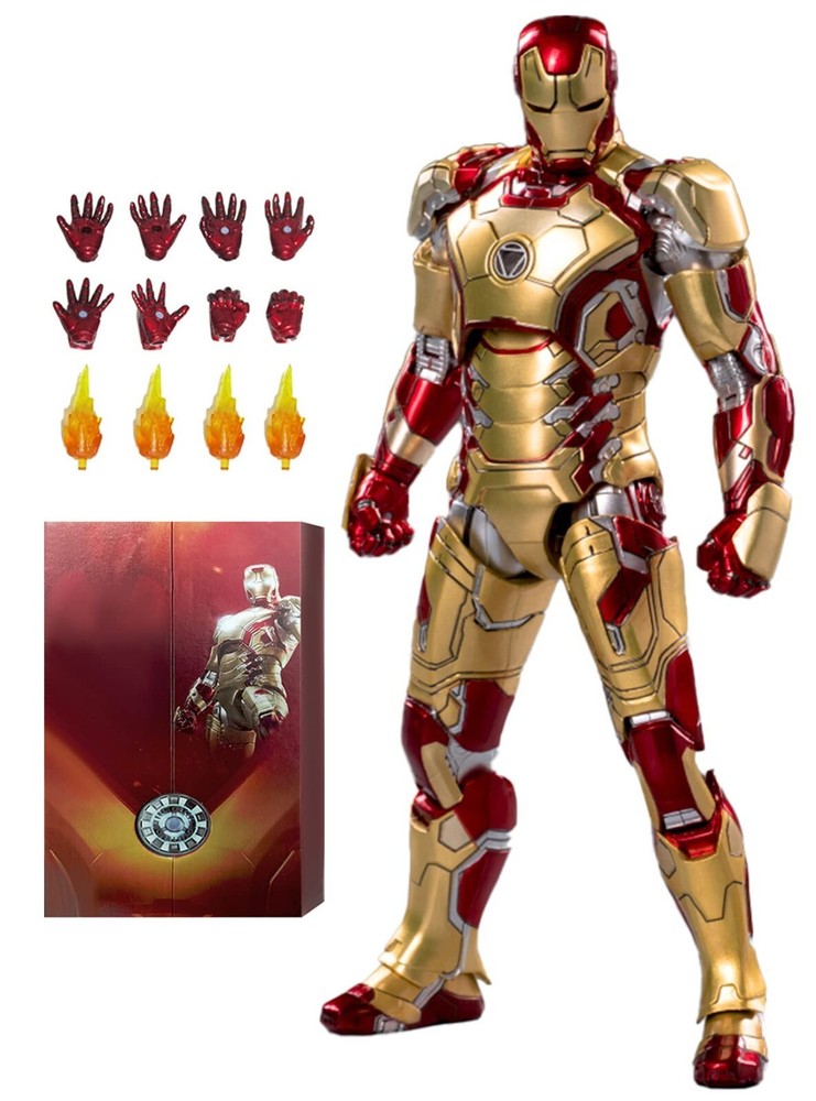 Marvel Avengers Iron Man Mark 42 MK42 Ironman Toy LED Light Action Figure Model