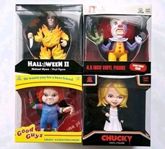 Culturefly Horror Icons Lot – Chucky, Halloween, IT 4.5″ vinyl figures Rare NIB