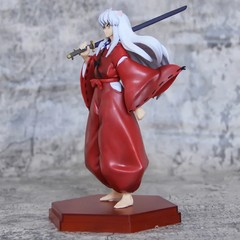 20cm Inuyasha Anime Figure Standing Pose White Black Hair Collectible Statue