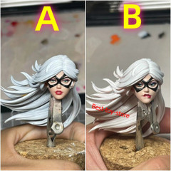 1/12 Painted Black Cat Felicia Hardy Head Carved Fit 6” ML Action Figure Body