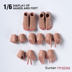 USA Makeup 1:6 Suntan Hands Foot Model Accessories For 12in Female PH TBL Figure