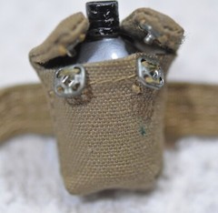 vintage 1960s G.I. Joe Canteen w/ Cover & Belt ~ 5-Star Snaps ~ EXCELLENT COND.