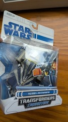 Super Rare!!! Star Wars Transformers Crossovers Plo Koon To Jedi Starfighter