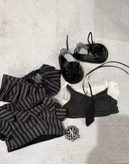 6 pc outfit for 38 cm Labubu doll. Wednesday character clothes