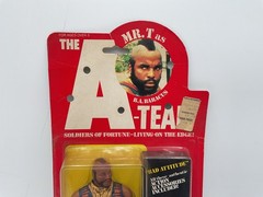 VINTAGE 1983 GALOOB A-TEAM MR. T B A BARACUS ACTION FIGURE ON CARD – WEAR