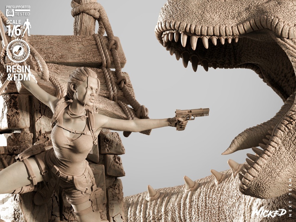 3D Printed Fan Art Tomb Raider Diorama by Wicked