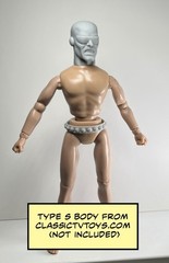 DDD Man Custom Action Figure Head 1:9 or 1:6 Mego