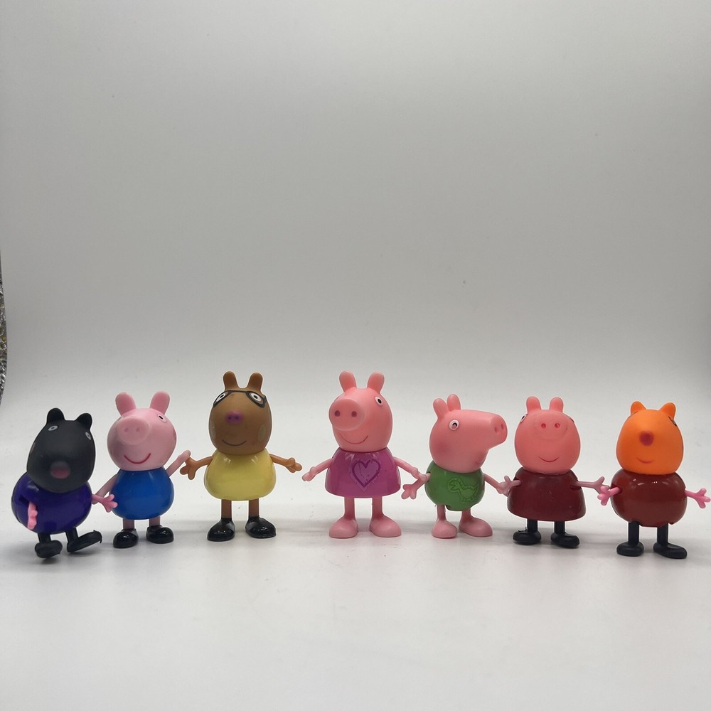 Peppa Pig Toy Figure Lot Of 7 Jazwears And Other Non Branded Cake Toppers