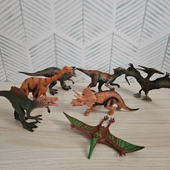 Dinosaurs Figure Toy LOT of 7 Multiple Dinosaurs. Triceratops Pachycephalosaurus