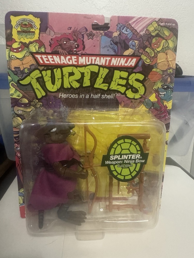 TMNT Splinter 25th Anniversary Figure MOC Playmates 2008 NIB