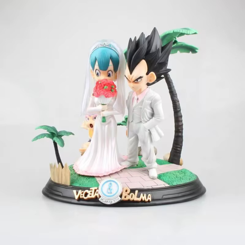 Dragon Ball Z Wedding Statue – Vegeta, Bulma & Trunks Collectible Figure 26cm