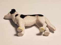 Spaniel Dog Figure Dollhouse Toy Hard Plastic Puppy 2.5″ Black White