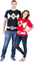 Mighty Morphin Power Rangers Red Blue Yellow Pink Green Black White Blue Costume