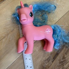 Vintage 80’s My Little Pony Fakie Mushroom Cutie Blue Hair Mushroom Mark