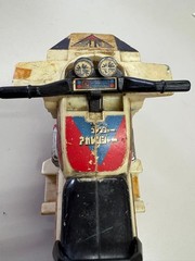 Red Ranger Doll with Motorcycle, Worn and Dirty, Unsure of Identity