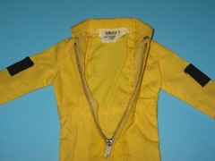 Vtg 1965 AC Gilbert UNCLE Yellow Jumpsuit+Black Helmet for 12″ Action Figure EUC