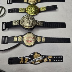Huge WWE Wrestling Figure Accessory Lot ~90 Pcs Belts Shirts Boots Masks Mattel