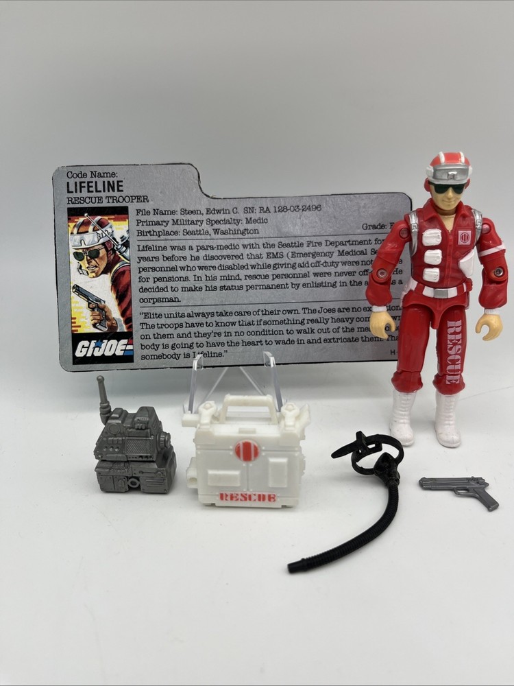 GI JOE LIFELINE MAIL AWAY KELLOGG 1988 HASBRO 3.75″ 100% COMPLETE W/FILE CARD