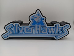Retro Silverhawks logo lightbox sign light box Silver Hawks collection display